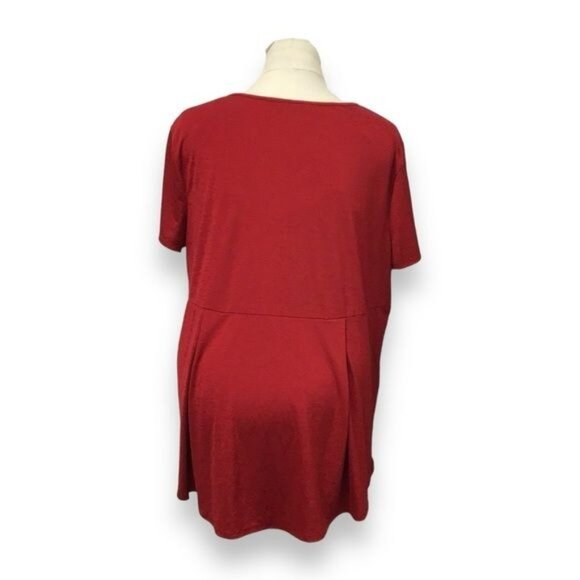 Cato Women’s Short Sleeve Cutout Neck Dressy Blouse, Red, Size XL - Picture 5 of 8